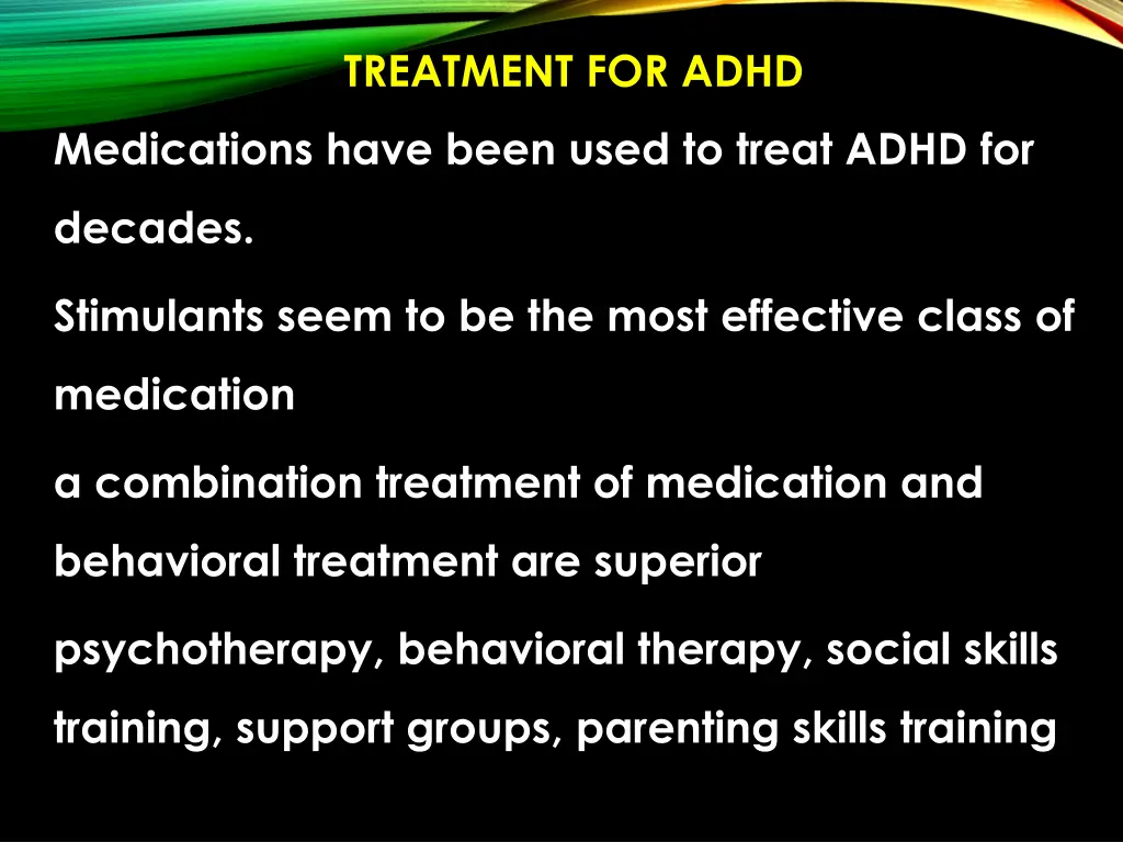 treatment for adhd