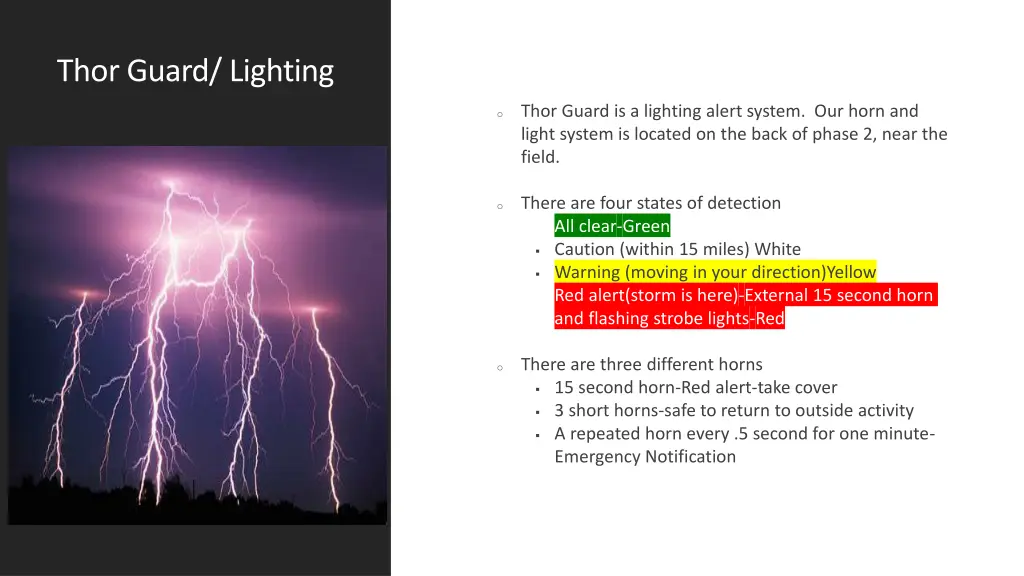 thor guard lighting