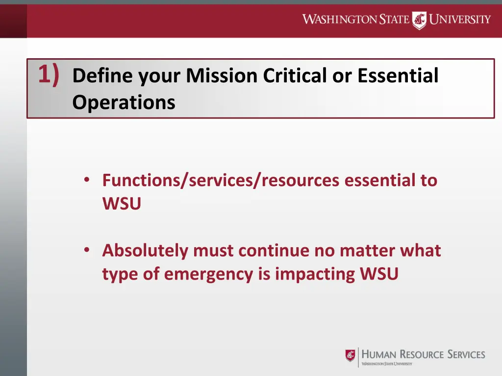 1 define your mission critical or essential