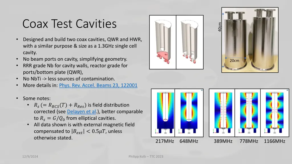 coax test cavities