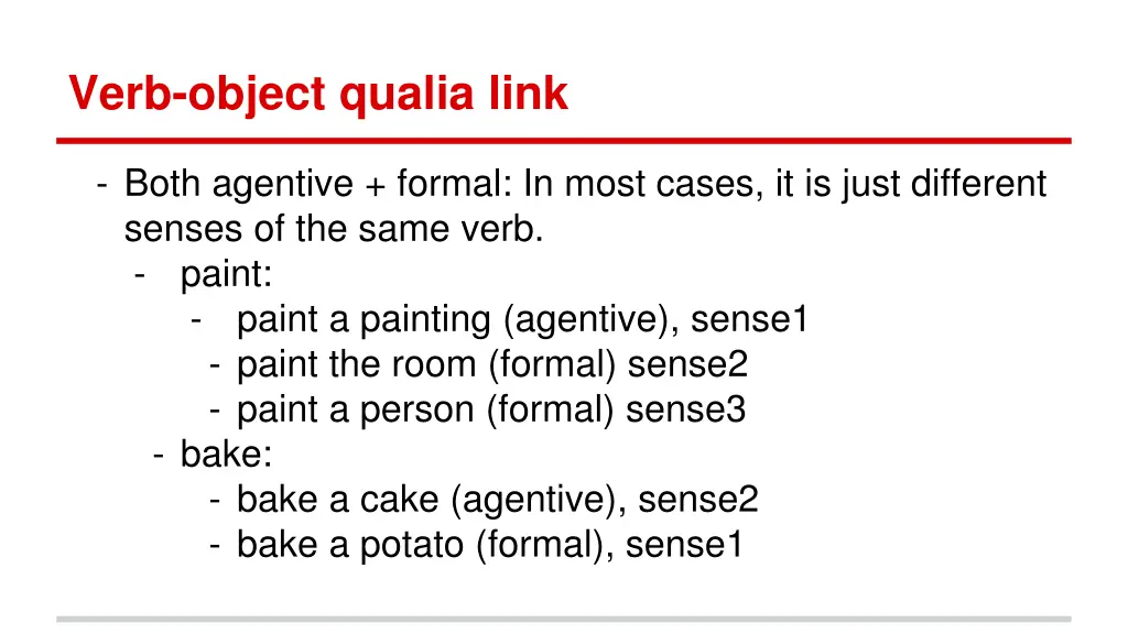 verb object qualia link 1