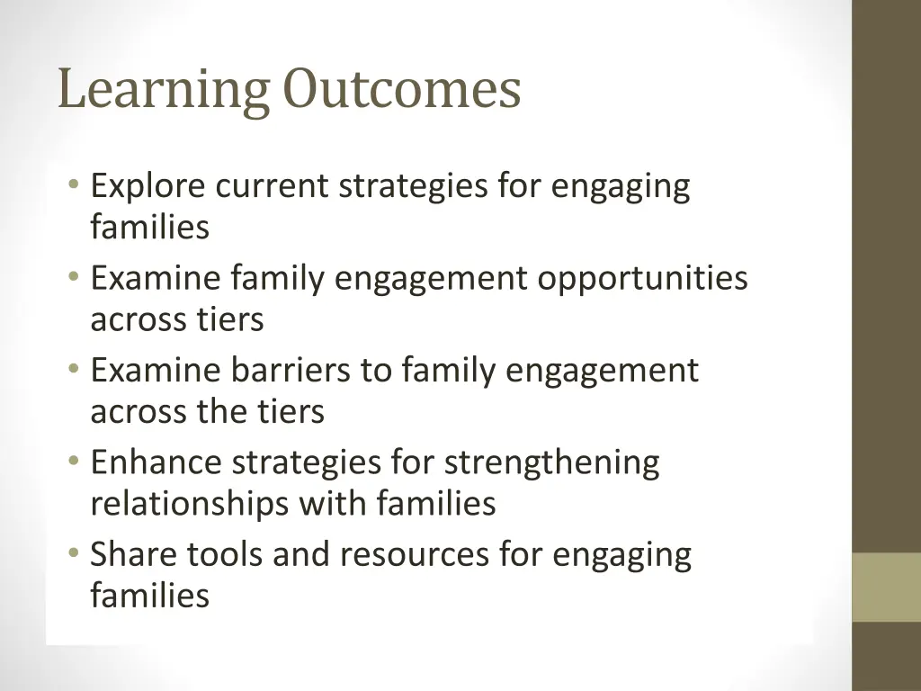 learning outcomes