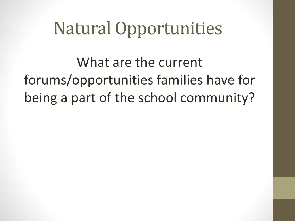 natural opportunities