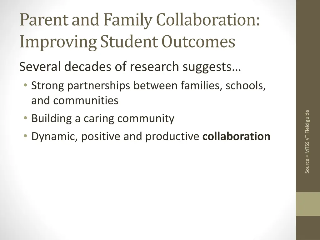 parent and family collaboration improving student