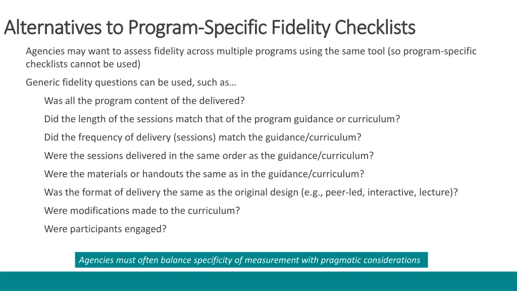 alternatives to program alternatives to program