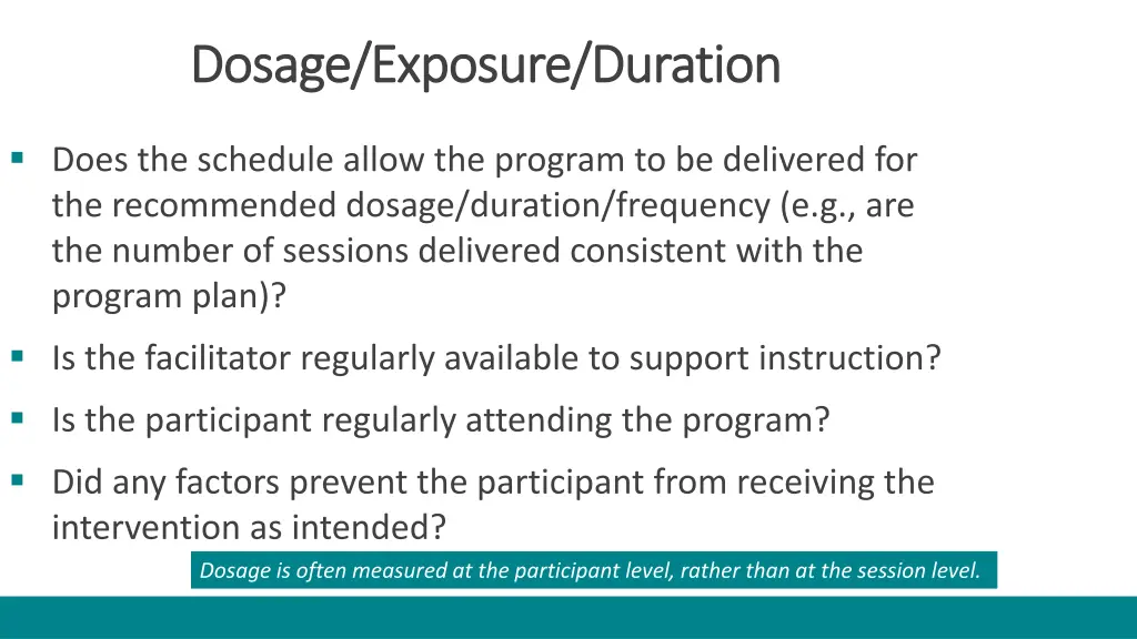 dosage exposure duration dosage exposure duration