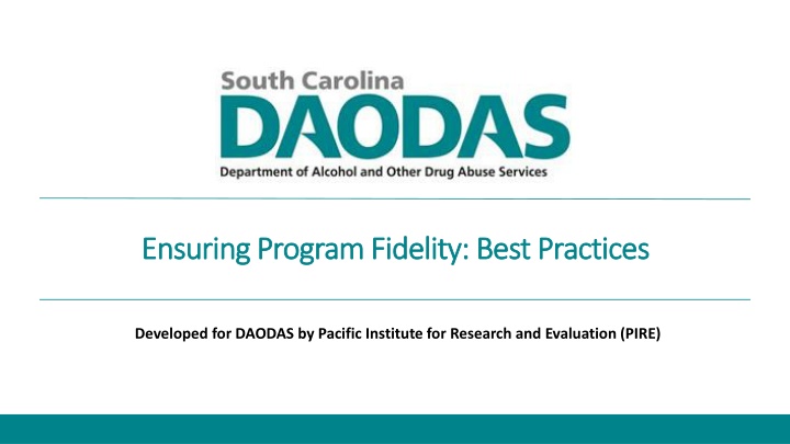 ensuring program fidelity best practices ensuring