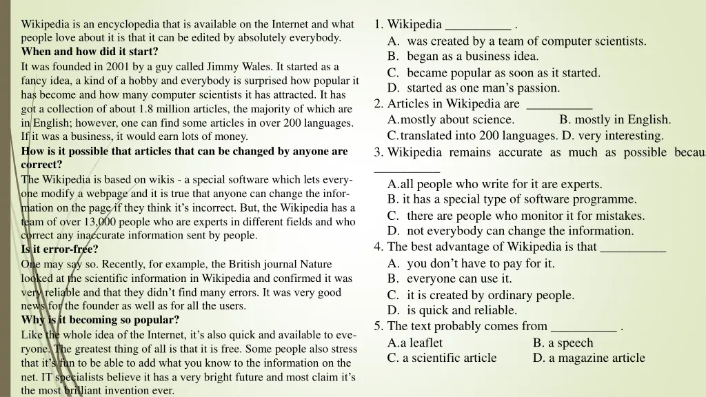 1 wikipedia a was created by a team of computer