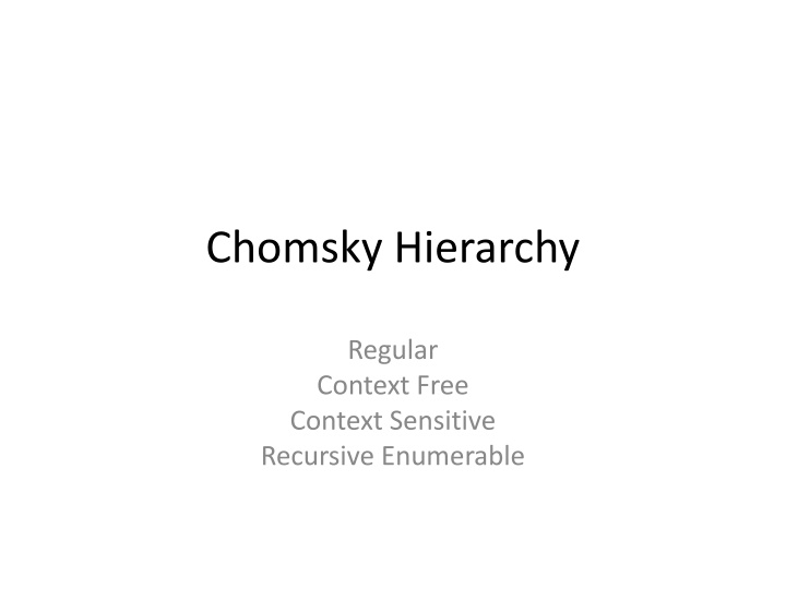 chomsky hierarchy