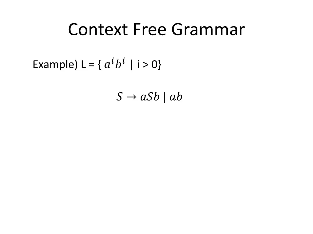 context free grammar