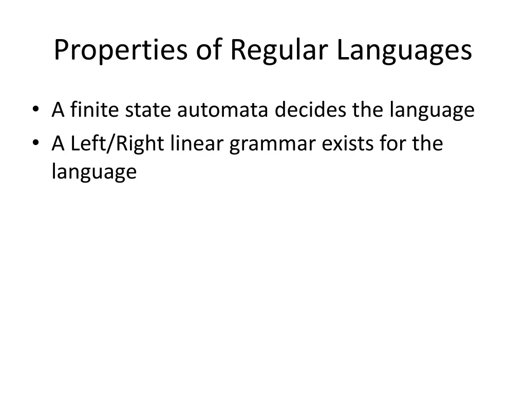 properties of regular languages