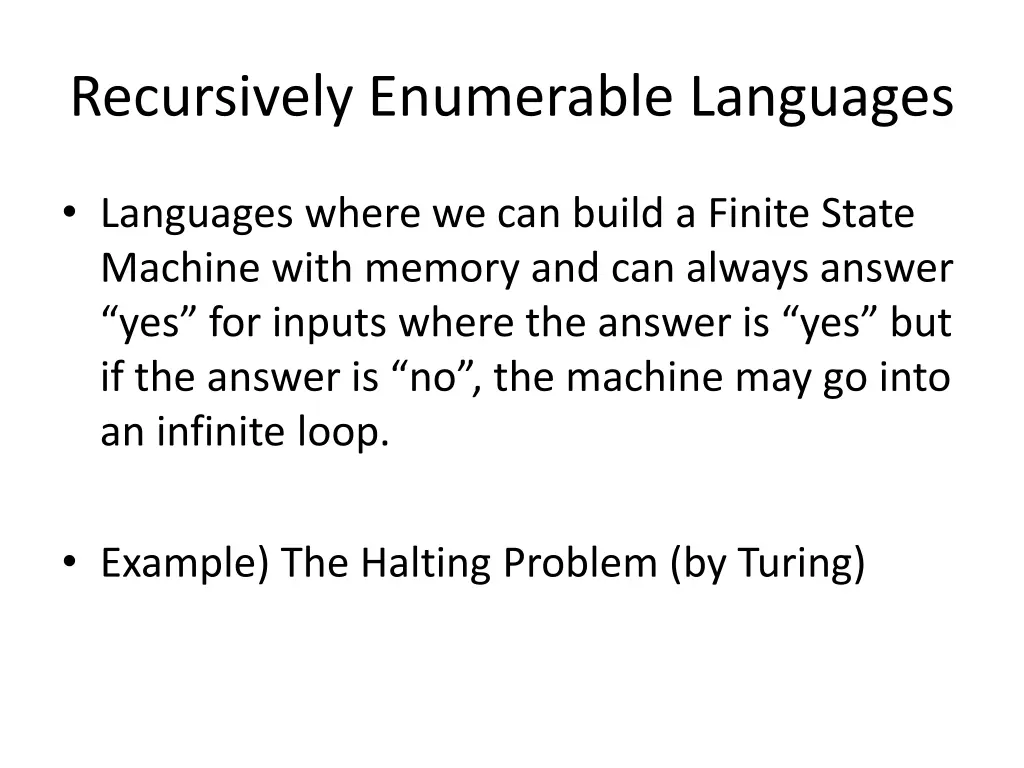 recursively enumerable languages