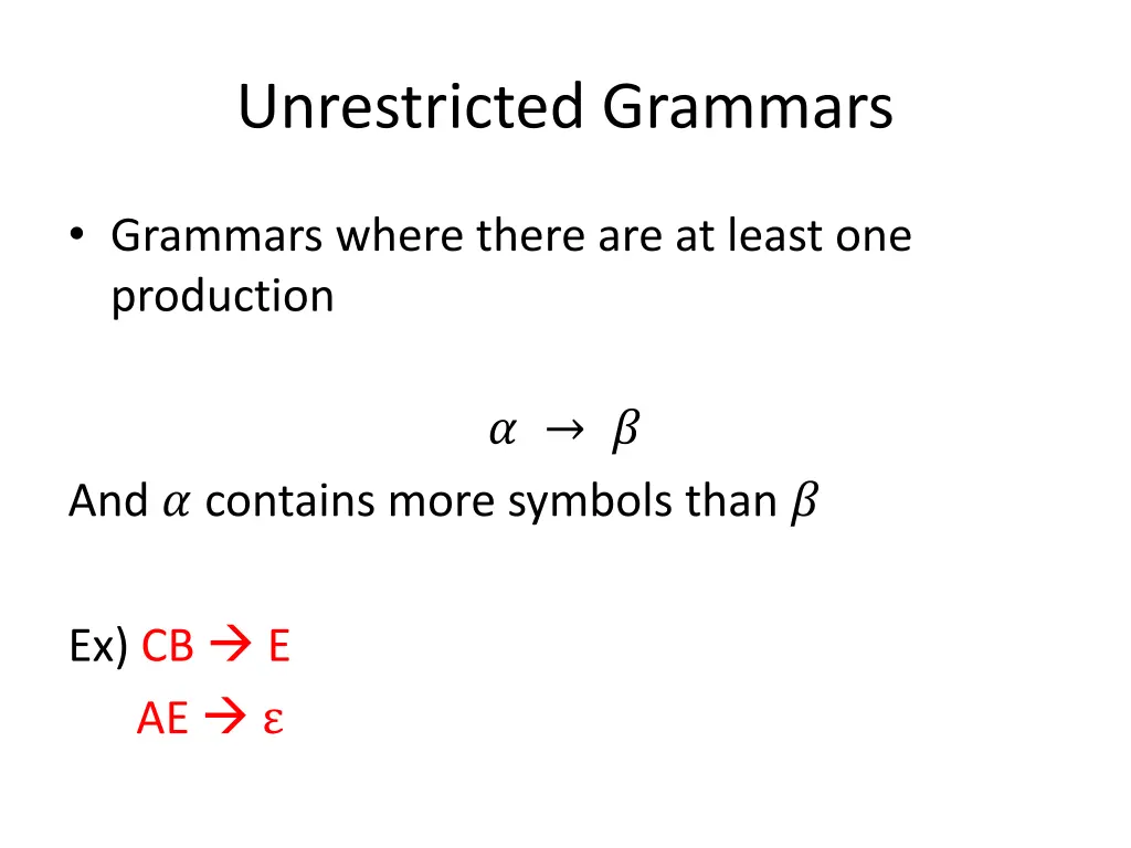 unrestricted grammars