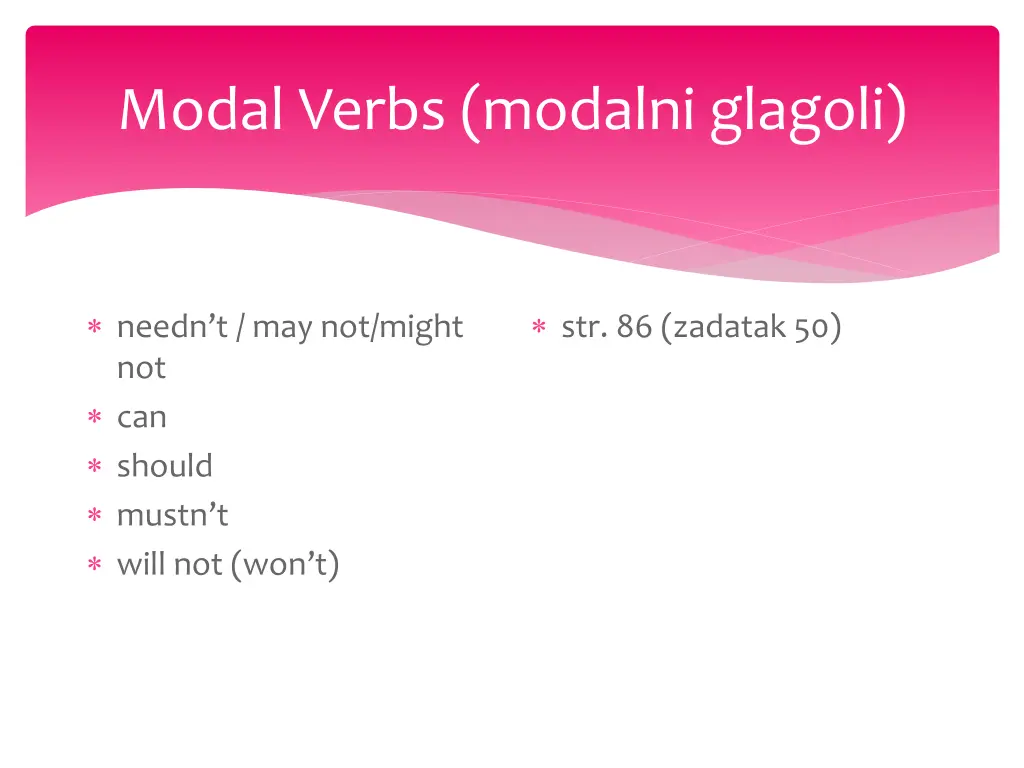 modal verbs modalni glagoli 2