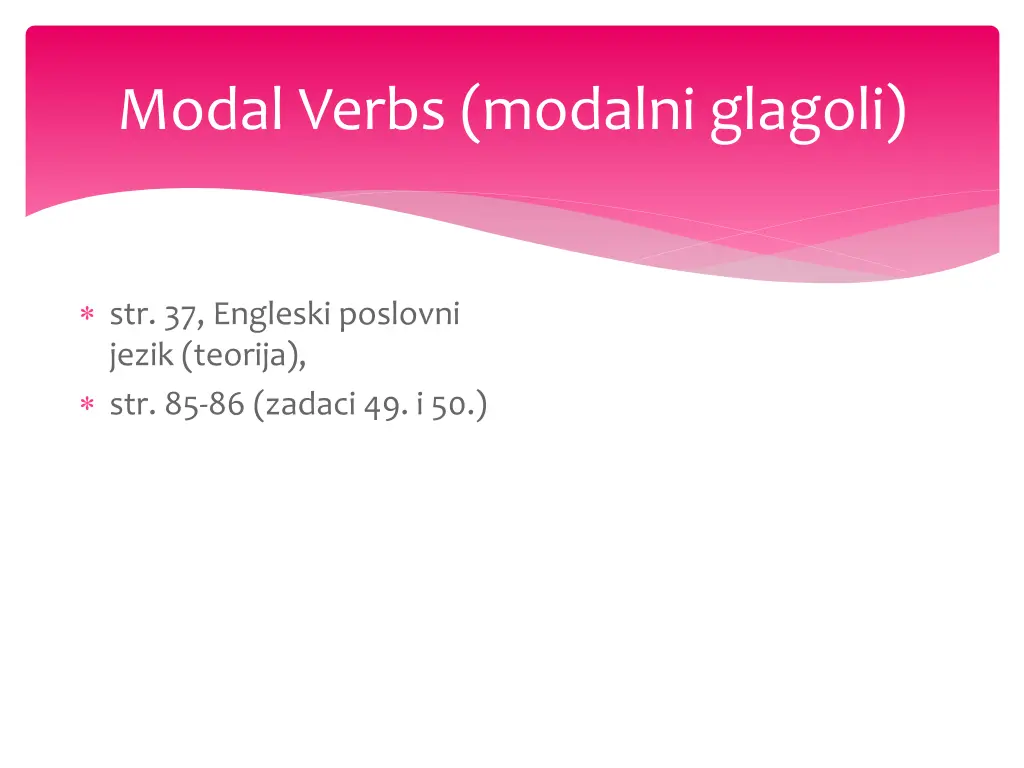 modal verbs modalni glagoli