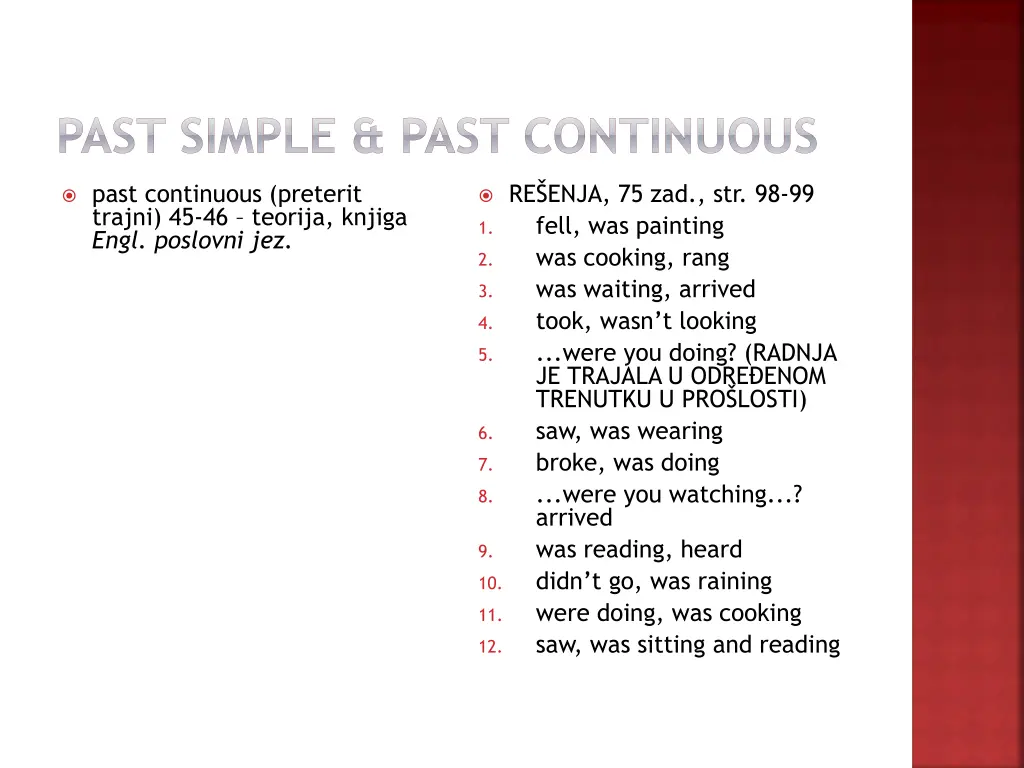 past simple past continuous 1