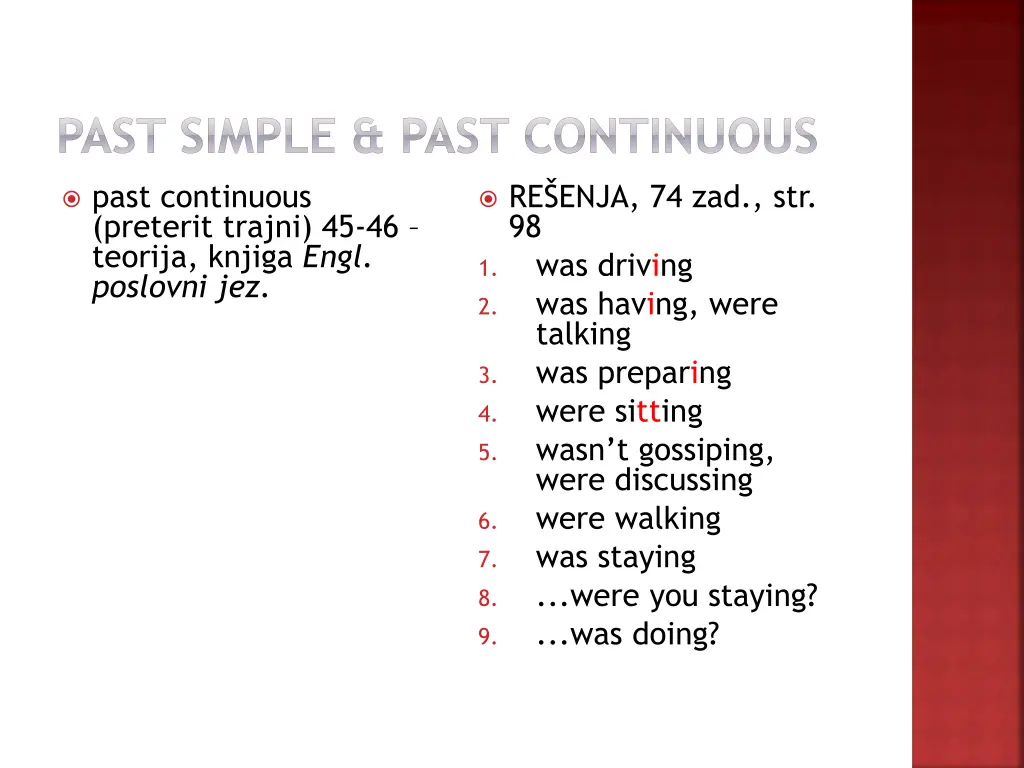 past simple past continuous