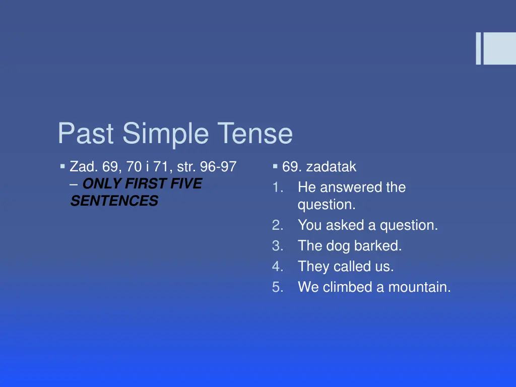 past simple tense