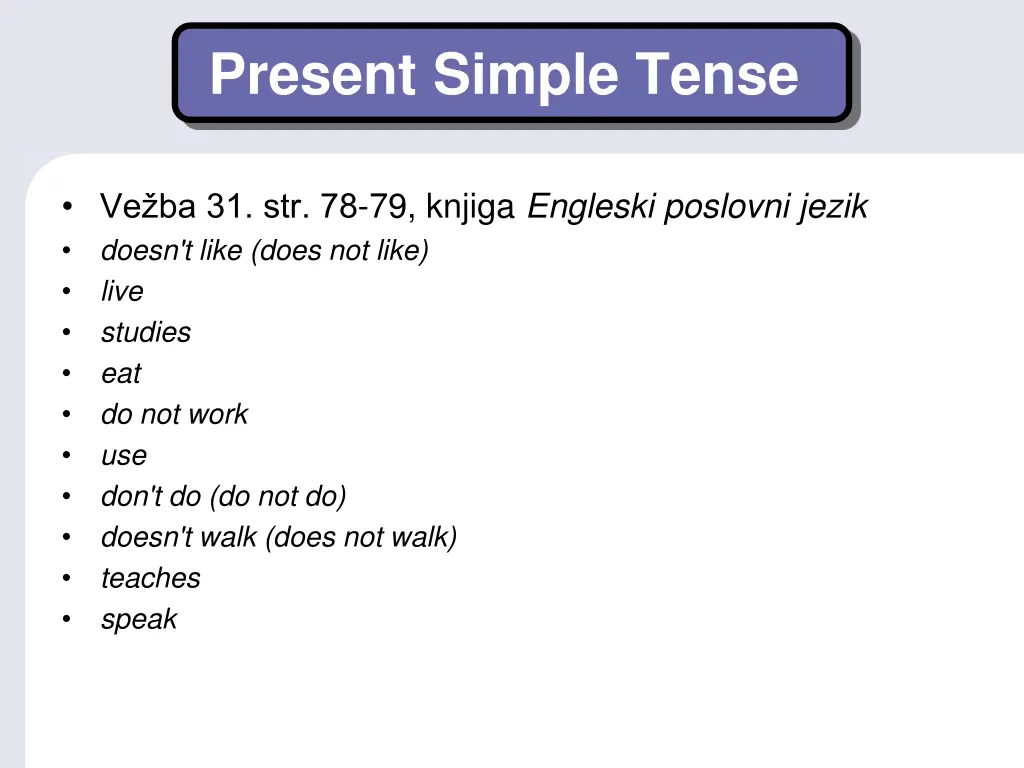 present simple tense