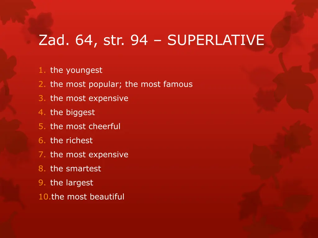 zad 64 str 94 superlative