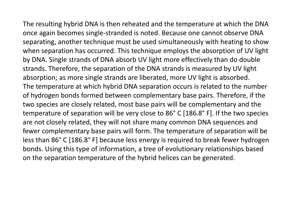 the resulting hybrid dna is then reheated