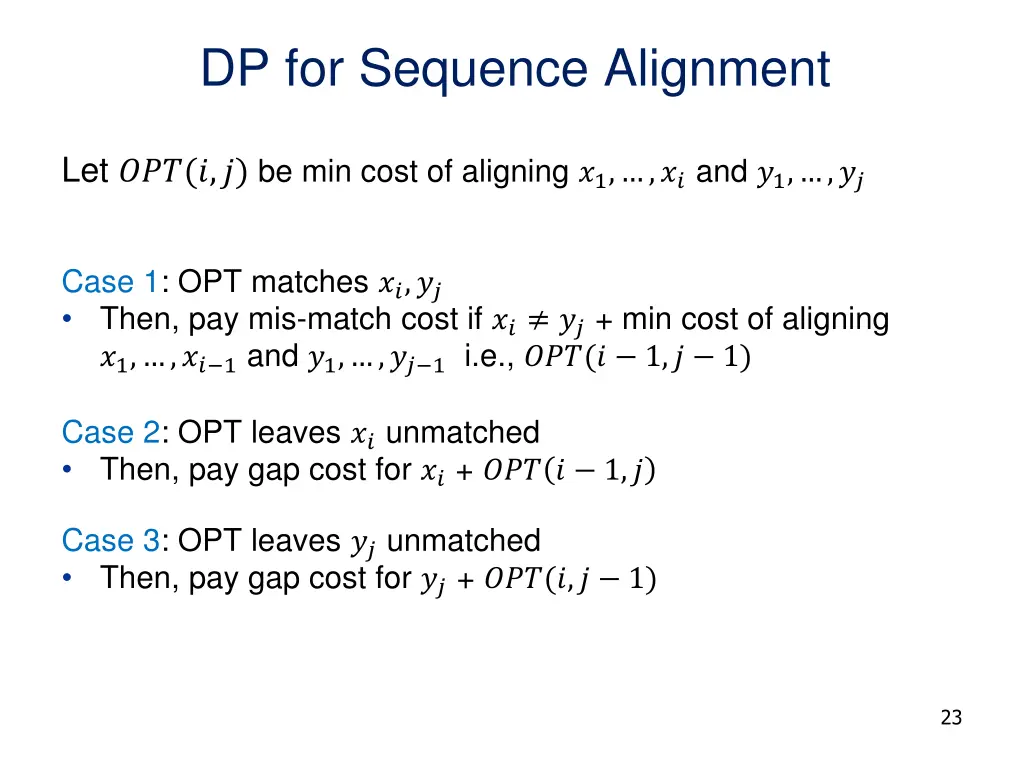 dp for sequence alignment