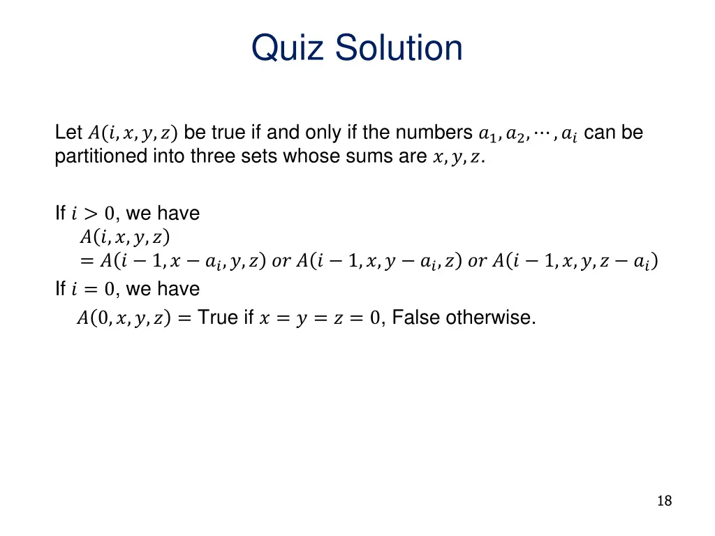 quiz solution