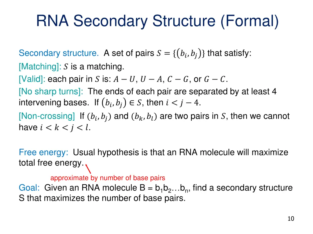 rna secondary structure formal