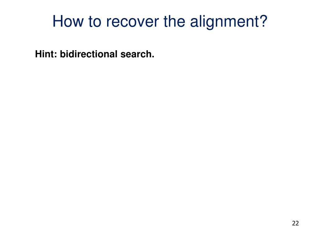 how to recover the alignment