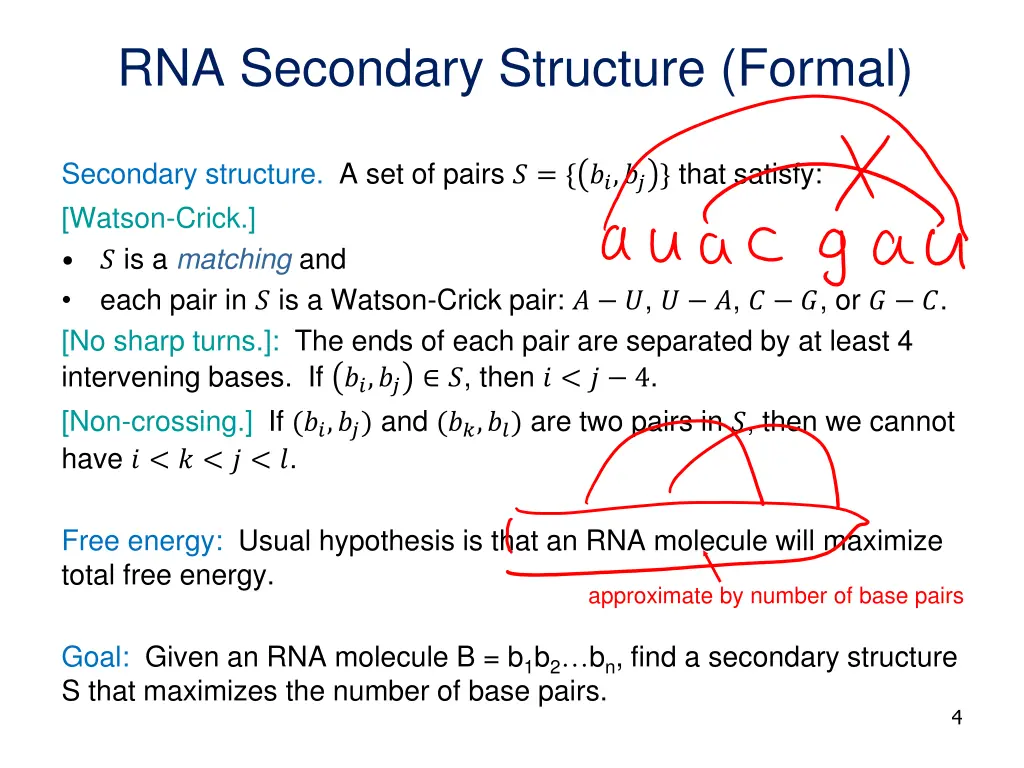 rna secondary structure formal