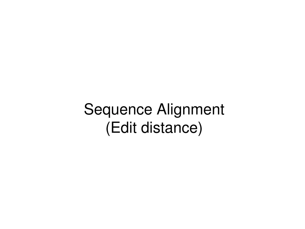 sequence alignment edit distance