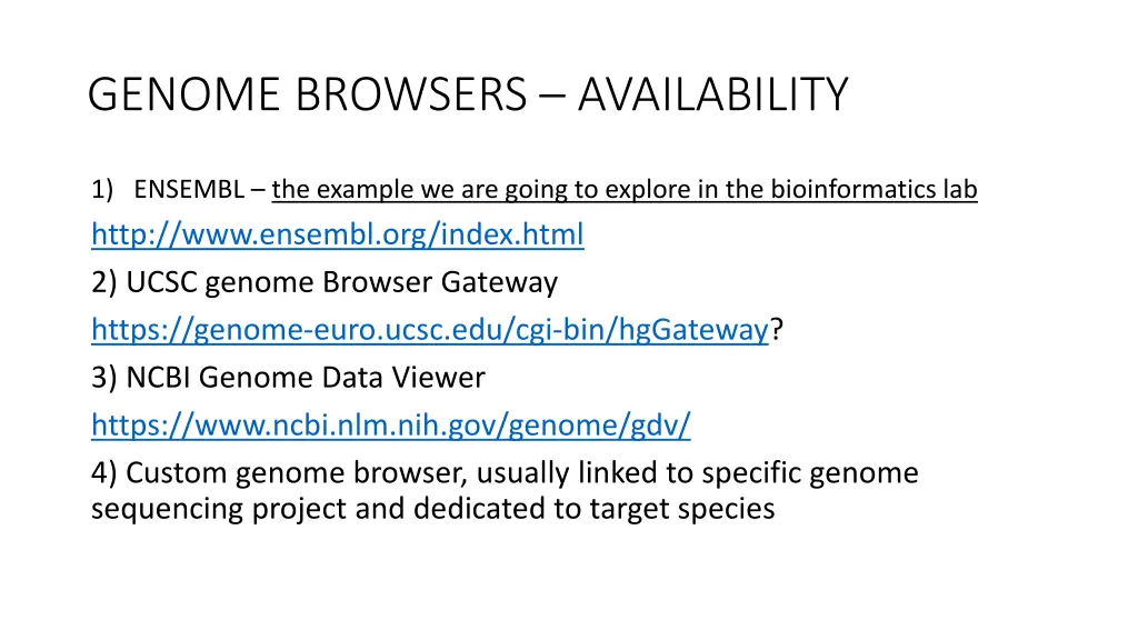 genome browsers availability