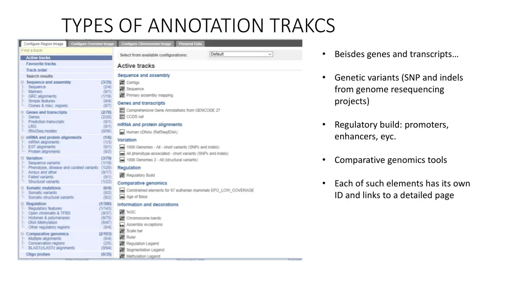 types of annotation trakcs