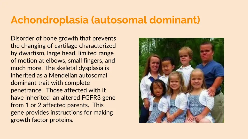 achondroplasia autosomal dominant