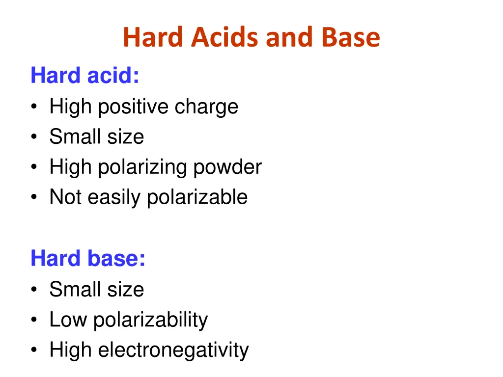 hard acids and base