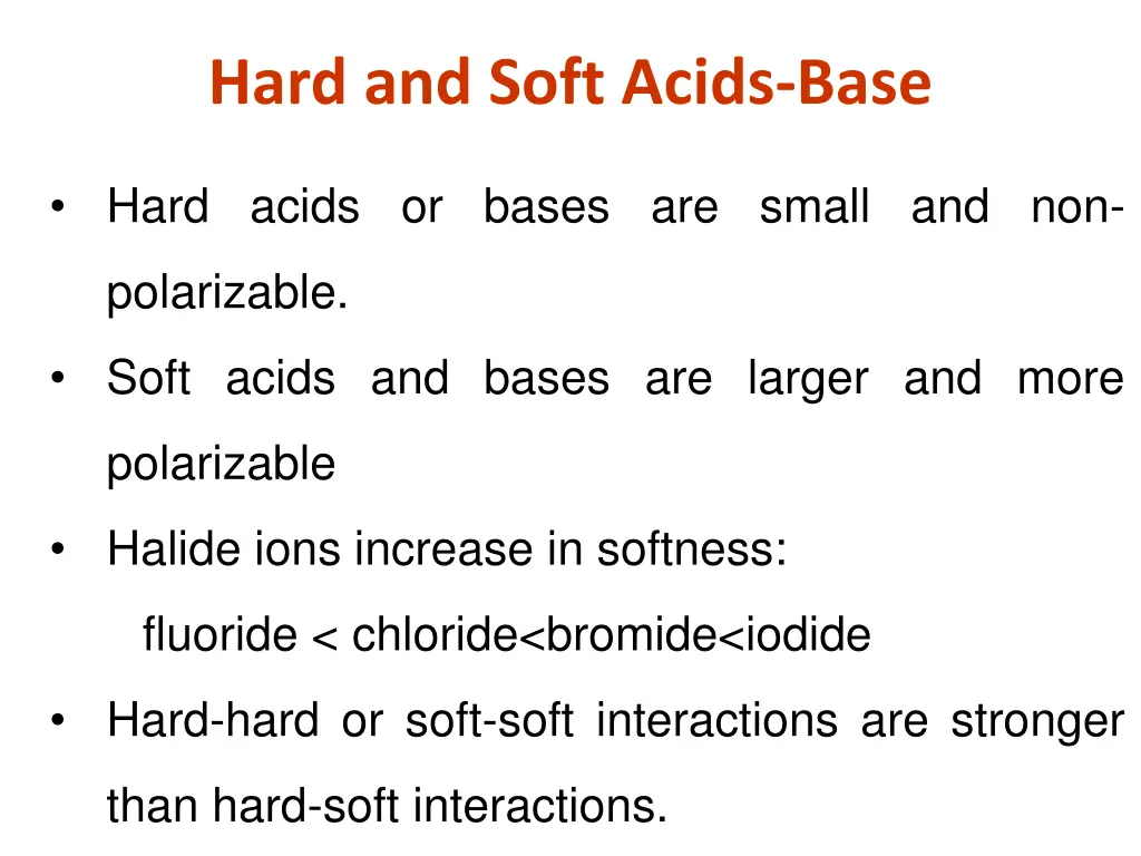 hard and soft acids base