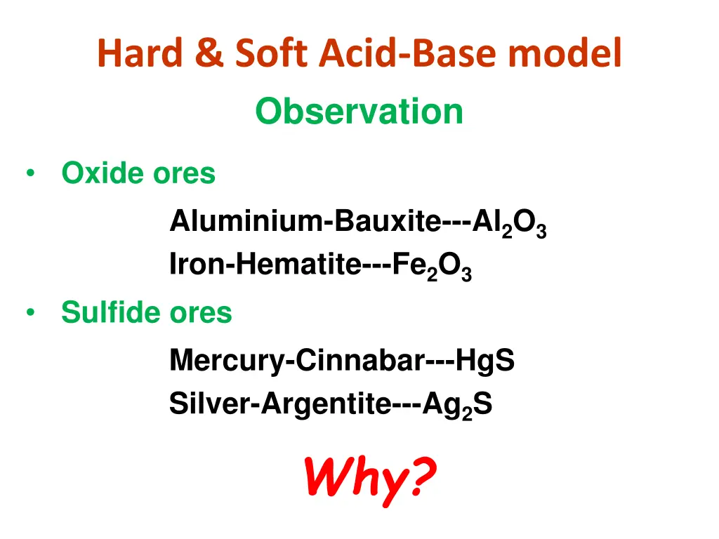 hard soft acid base model observation