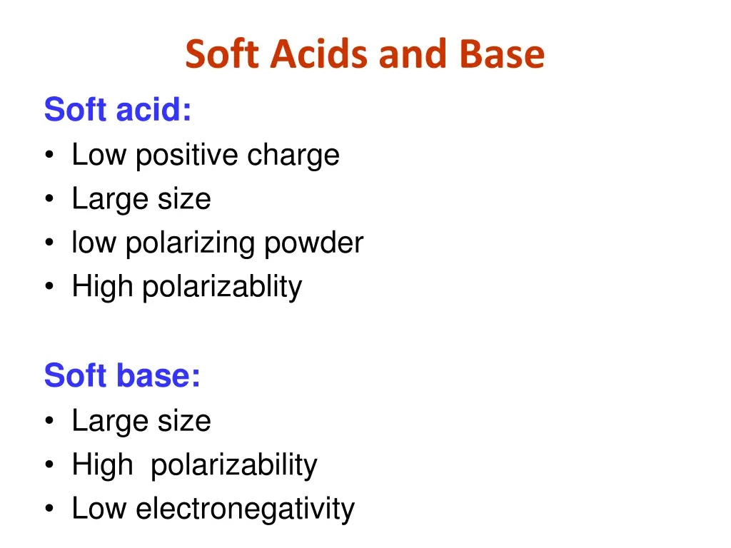 soft acids and base