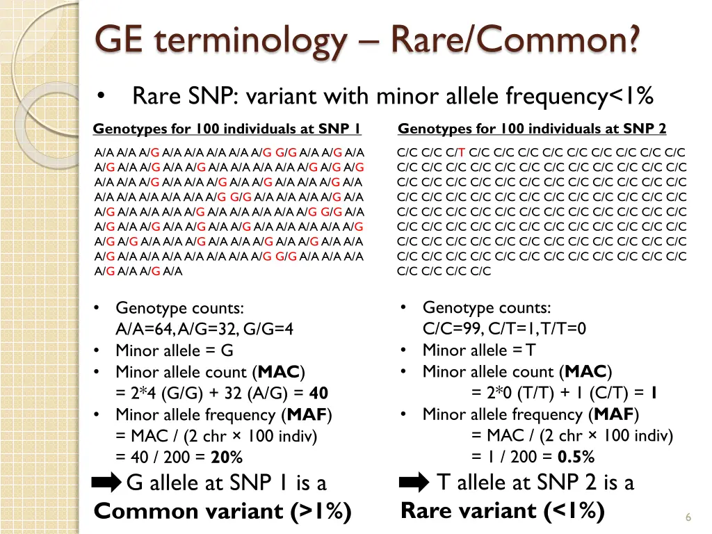 ge terminology rare common