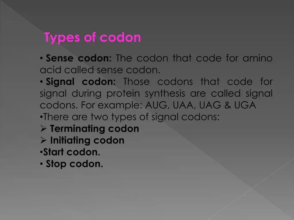 types of codon