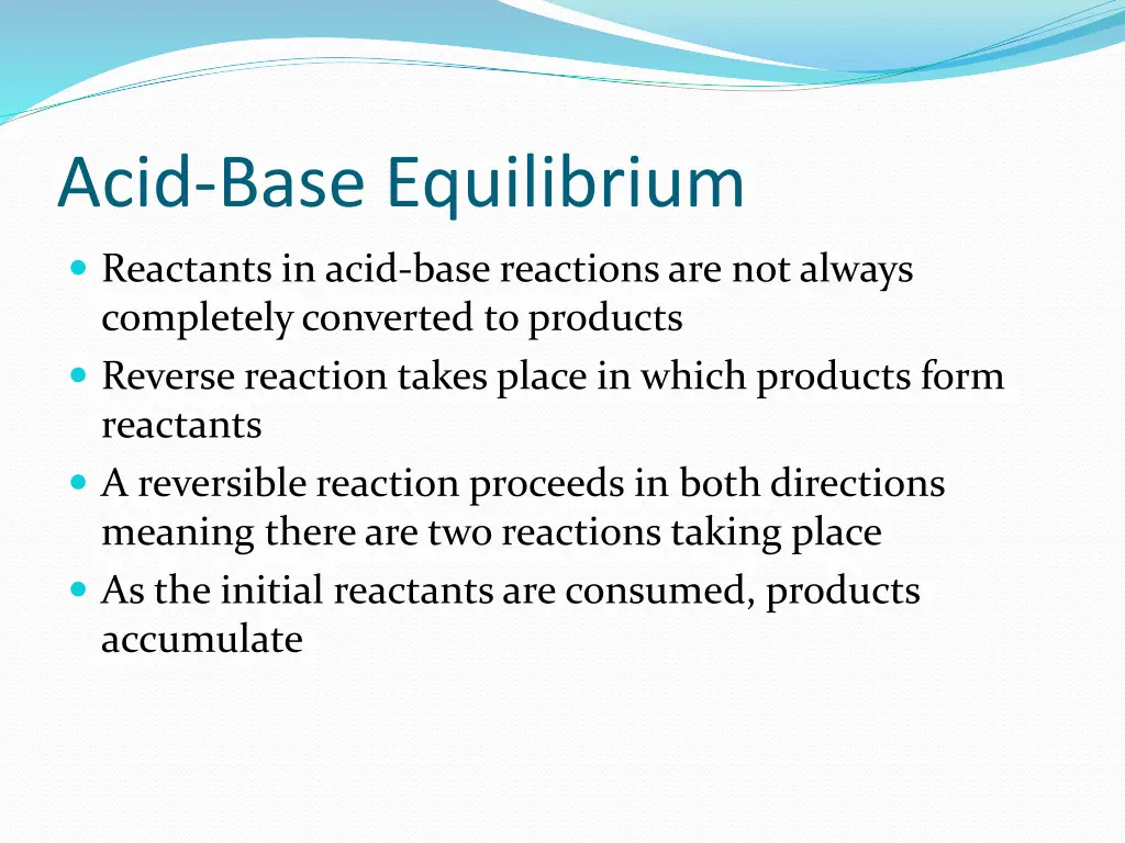 acid base equilibrium