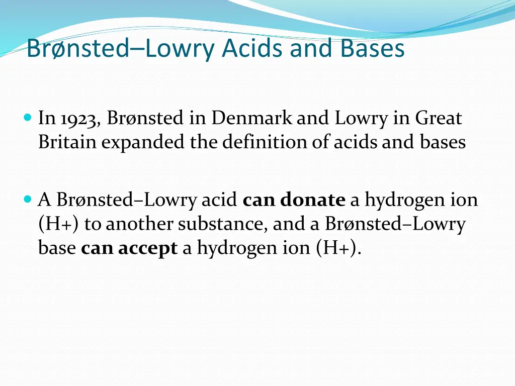 br nsted lowry acids and bases