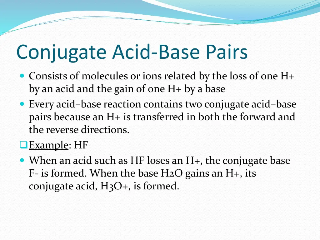 conjugate acid base pairs