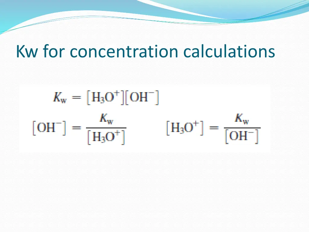 kw for concentration calculations