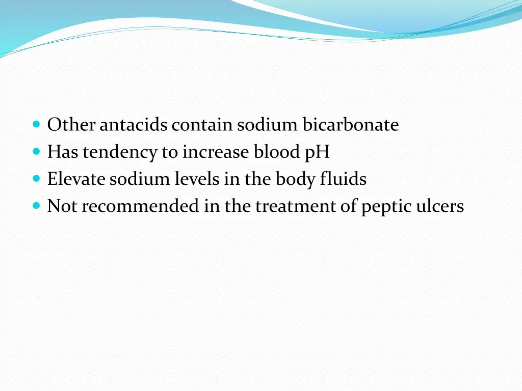 other antacids contain sodium bicarbonate