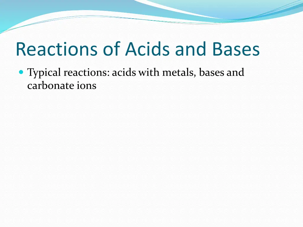 reactions of acids and bases