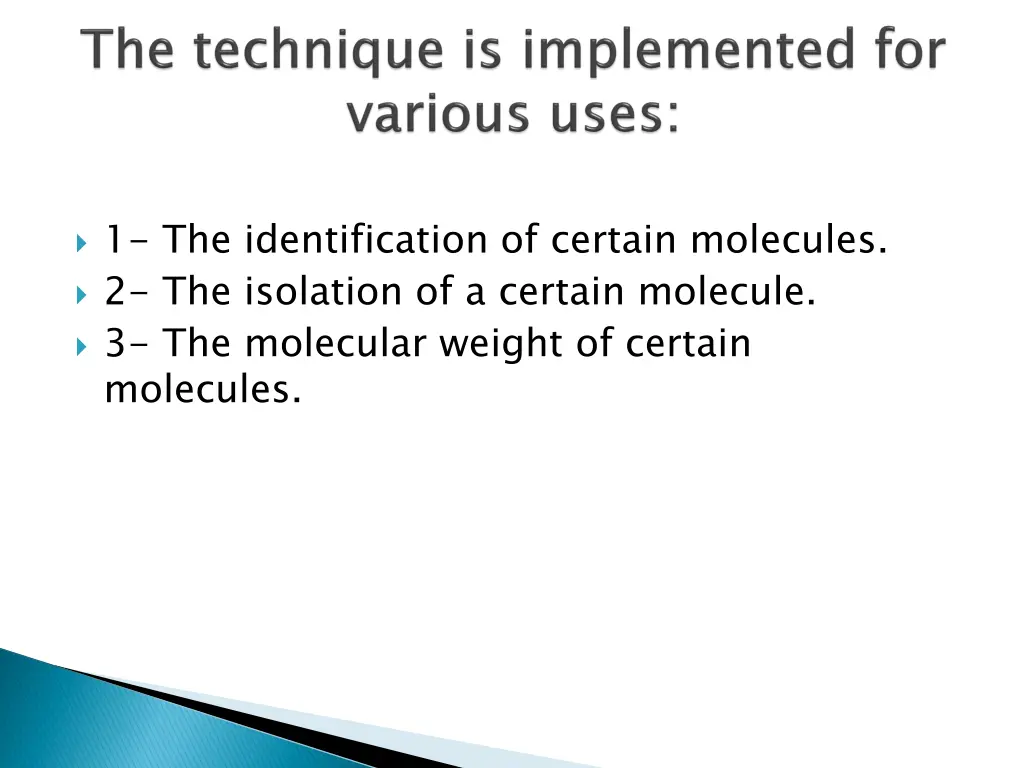 1 the identification of certain molecules