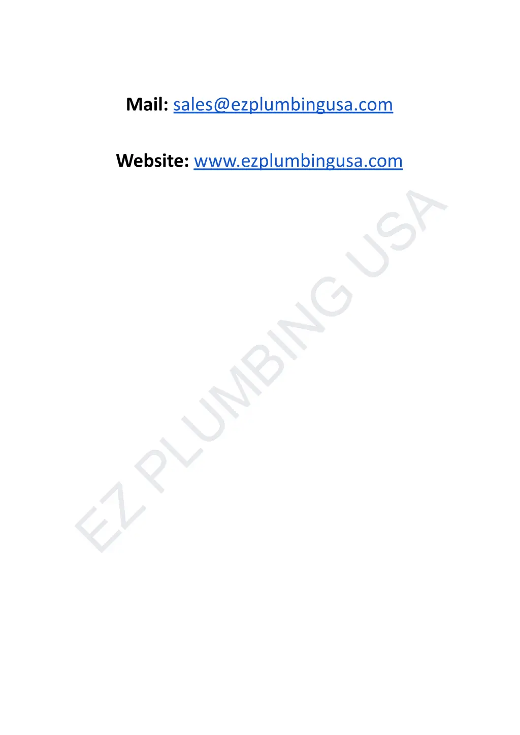 mail sales@ezplumbingusa com