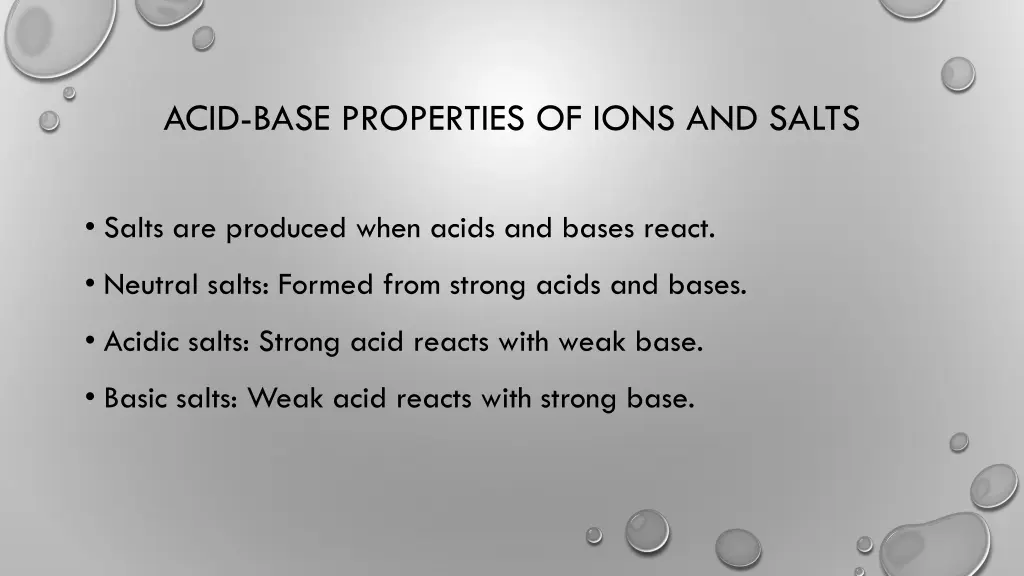 acid base properties of ions and salts