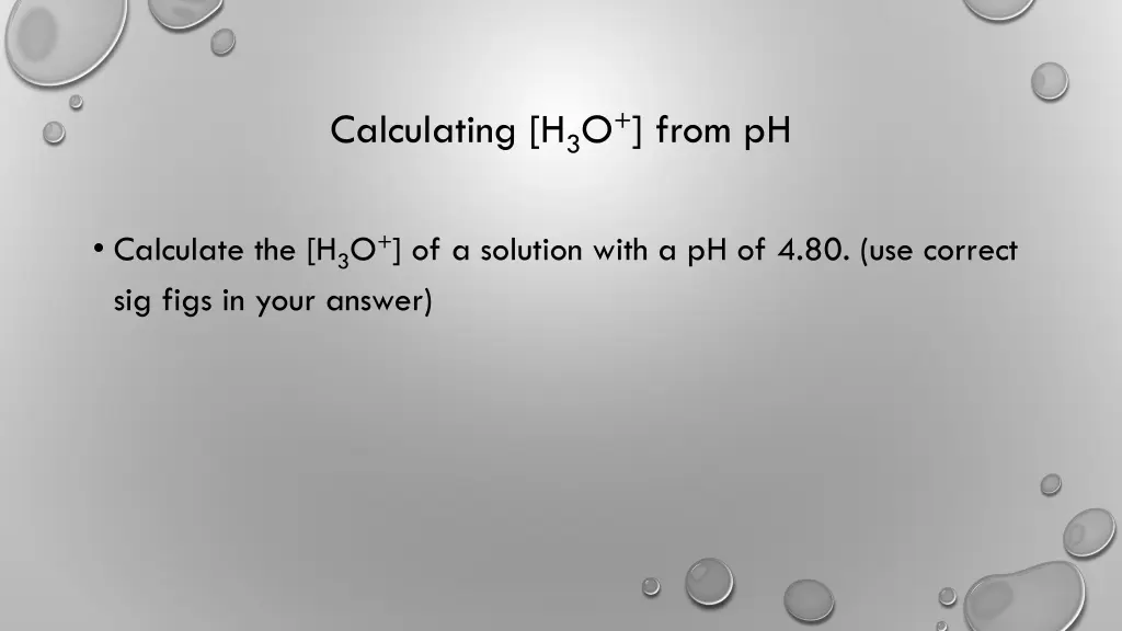 calculating h 3 o from ph